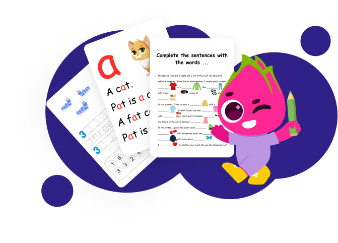 Mascot with worksheets